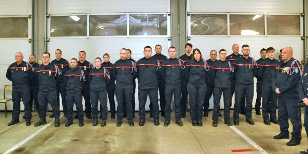 Les sapeurs-pompiers de Sarralbe et du Val-de-Guéblange célèbrent leur Sainte-Barbe